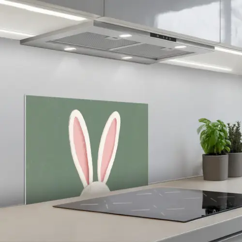 Hazen - Oren - Roze keuken achterwand spatscherm klein -3d_schuin