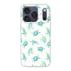 Schildpadden - Patroon - Wit - Blauw Telefoonhoesje iPhone 17 Pro klein -3d