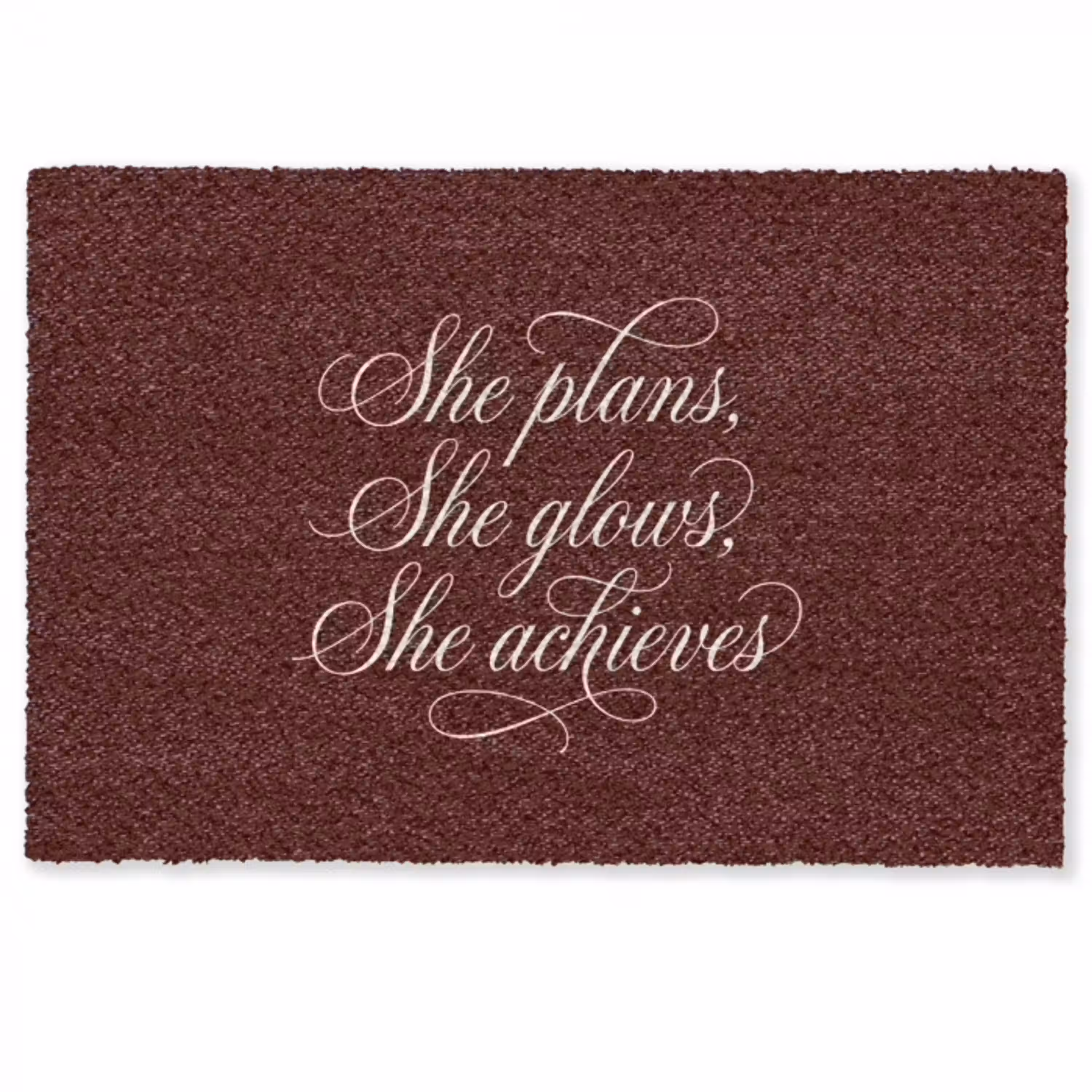 She plans she glows she achieves - Rood - Cursief Deurmat klein -zkaufland3d