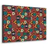 Bruin - Retro - Disco - Patroon Textielframe zwart klein 947 -3d