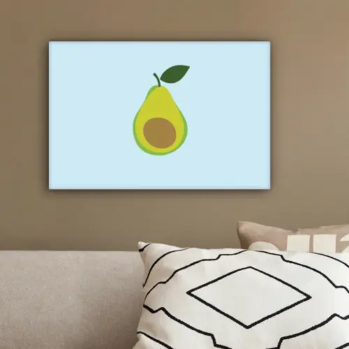Avocado - Illustratie - Groene - Vrucht canvas 2cm klein -sfeer3