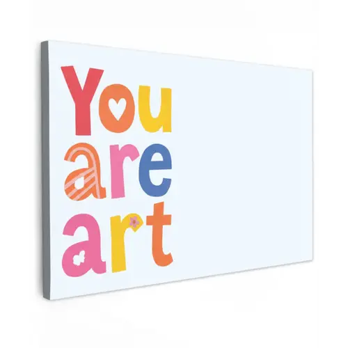 You are art - Kleurrijk - Grafisch Tuinposter op houten frame 2 cm dik klein -3d