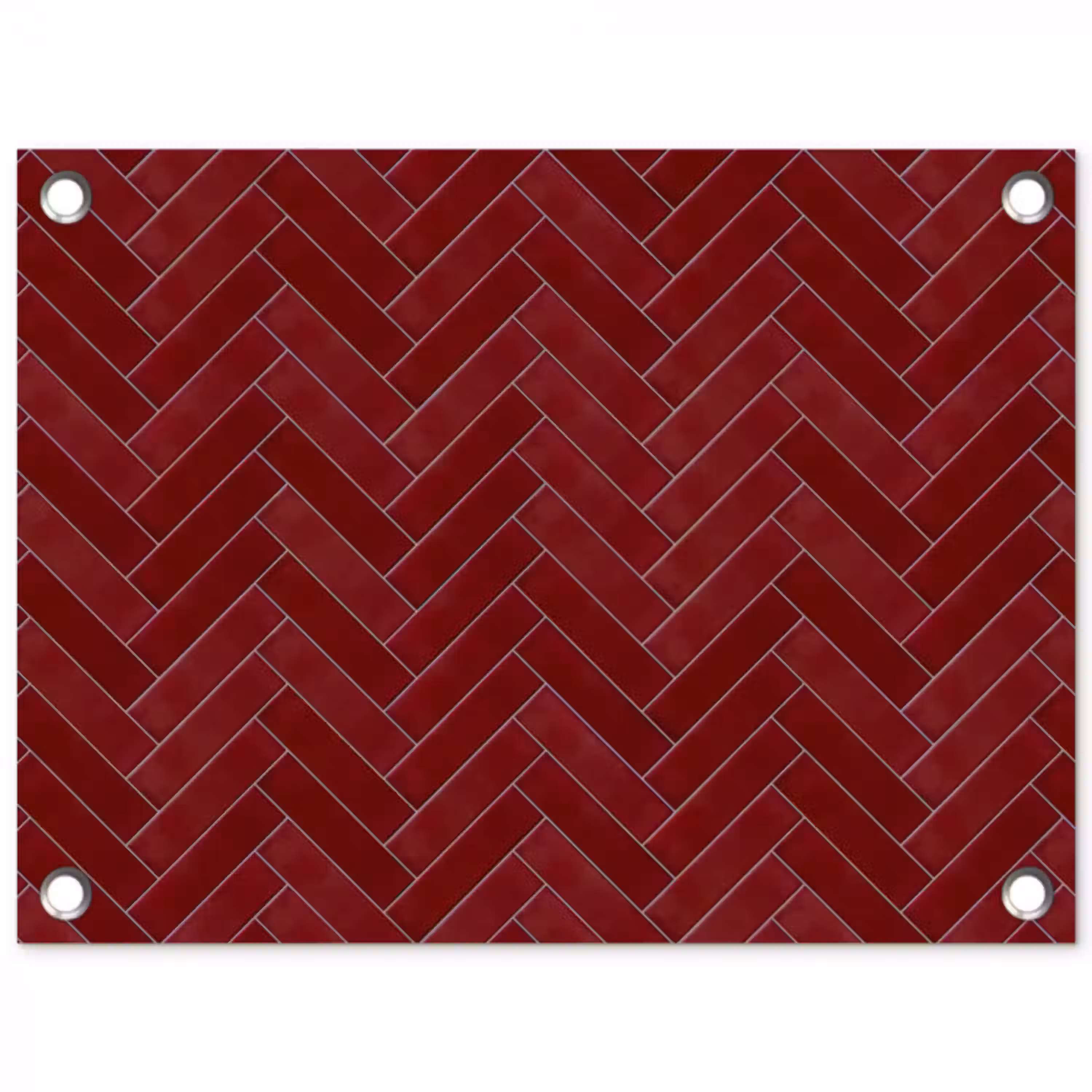 Visgraat - Wandtegel - Bordeaux - Rood tuinposter los doek klein 239 -3d
