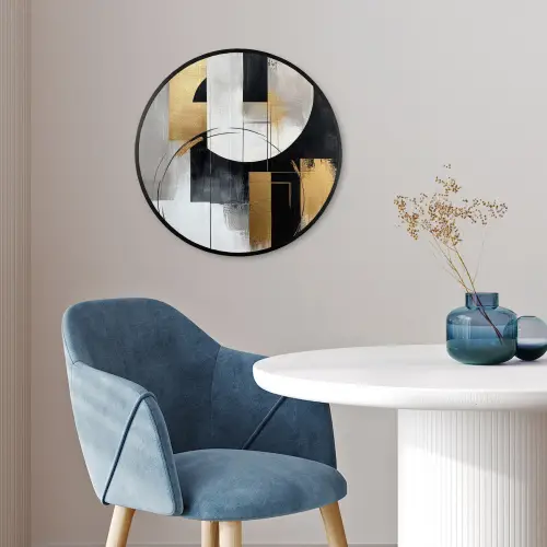 Abstract - Goud - Zilver - Vormen - Aesthetic Fotolijst rond zonder passe partout klein -sfeer2
