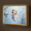Fee - Bloemen - Sprookje - Blauw Light Box met batterij (Wandlamp kind) middel -z3d_website
