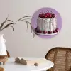 Taart - Kersen - Juwelen - Rood Wandcirkel plexiglas klein -sfeer4