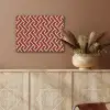 Rood - Beige - Patroon - Lijnen PET vilt klein 837 -sfeer4