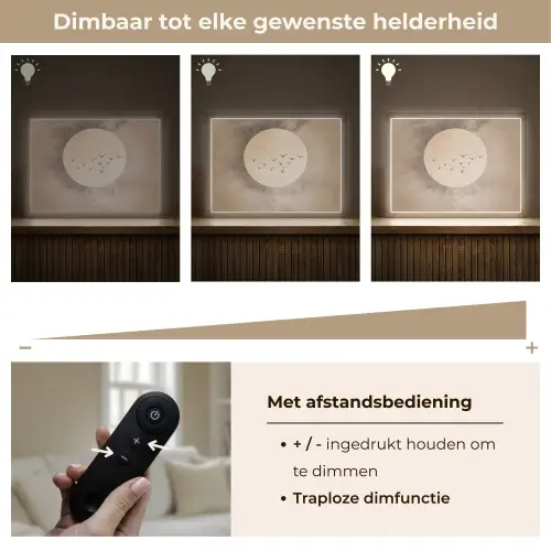 Vogel - Beige - Japandi Light Box met batterij (Wandlamp) middel -USP_dimbaarNL