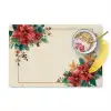 Kerst - Poinsettia - Omlijsting - Kleurrijk Placemat vinyl groot -zzzproduct_Kitchenyeah-website