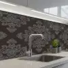 Bruin - Grijs - Sierlijk - Patroon keuken achterwand 2 middel 871 -3d_schuin