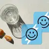 Smiley - Blauw - Bliksem onderzetter kurk middel -sfeer4