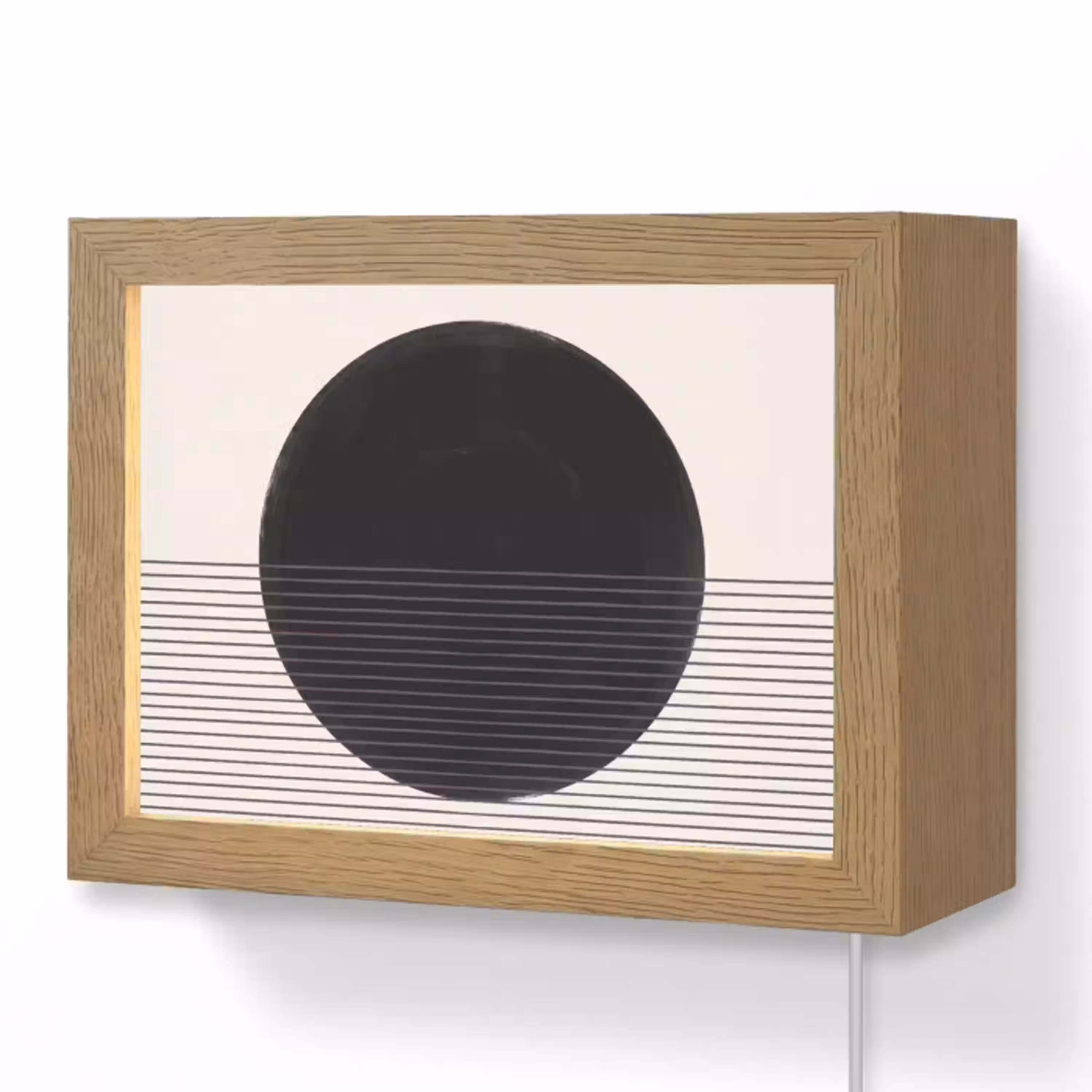 Cirkel - Lijnen - Abstract Light Box met kabel (Wandlamp) klein -3d