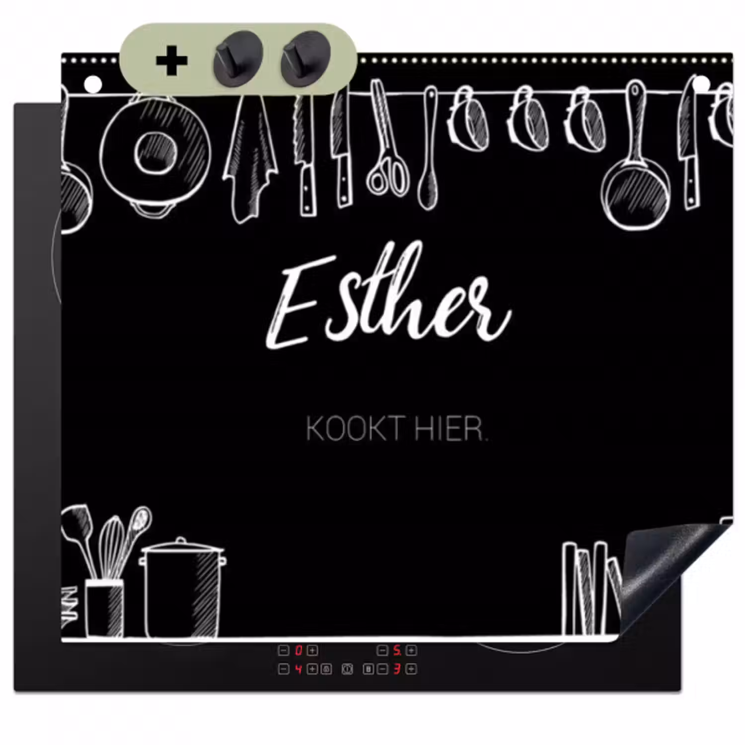 2 in 1 Inductie beschermer - Keuken zwart