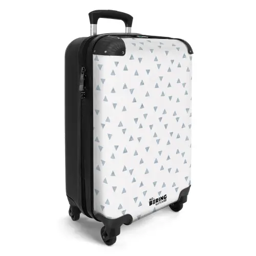 Blauwe driehoeken op een wit vlak NBS - Handbagage koffer - Kinderen Unisex middel -productfoto_3d