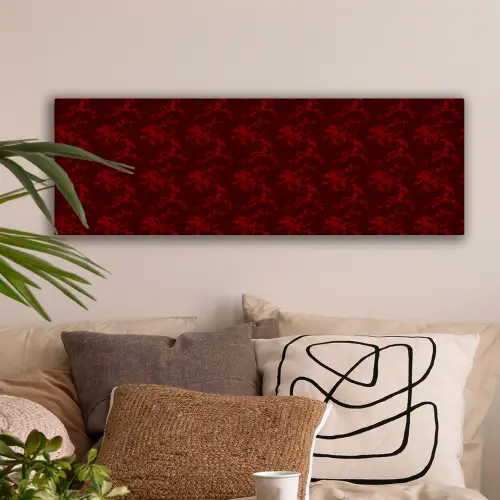 Bloemen - Donkerrood - Patroon canvas 2cm klein 828 -sfeer1
