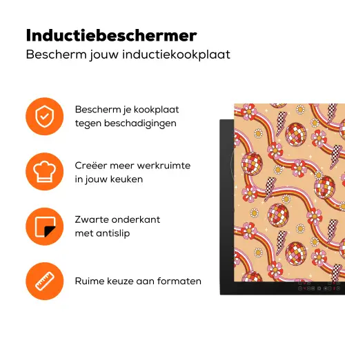 Retro - Disco - 70s - Discobal - Multi Inductie beschermer vinyl 3mm klein 276 -zzzzzzz-td-ups