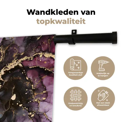 Marmer - Gold - Steen - Abstract Wandkleed katoen klein -sfeer2