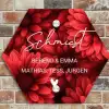 Rode bloemen - Sierlijk Naambord Hexagon klein -sfeer2
