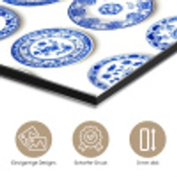 Borden - Bloemen - Patroon - Blauw aluminium wit klein 46 -closeup_DE