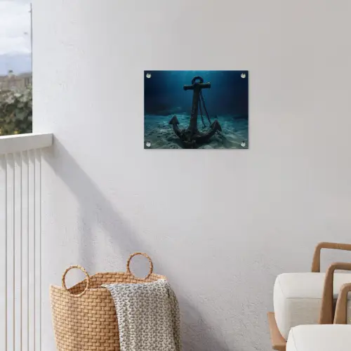Anker - Ijzer - Zeebodem - Zand tuinposter los doek klein -sfeer8