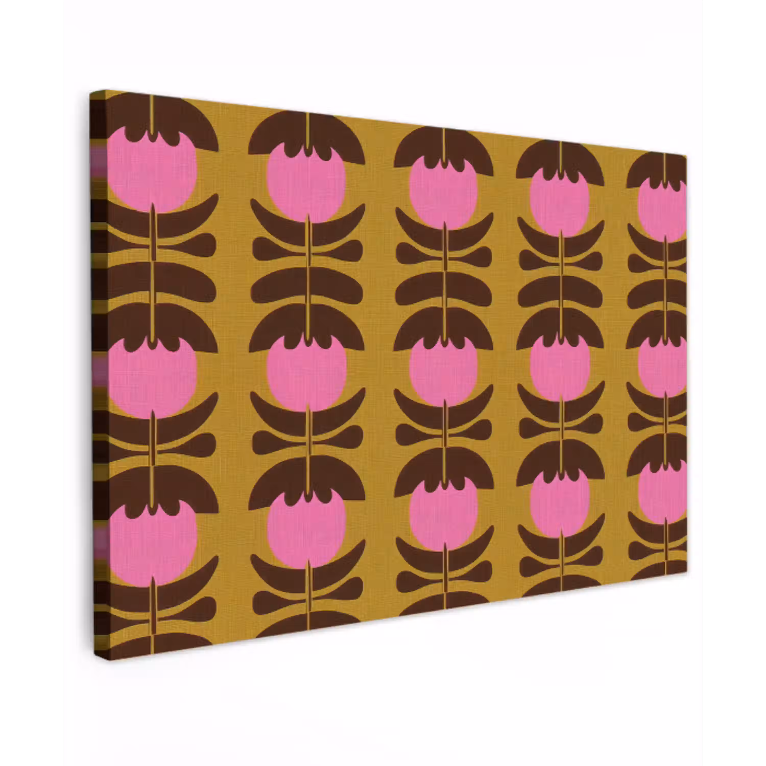 Abstract - Bloemen - Roze canvas 2cm klein 34 -z3d