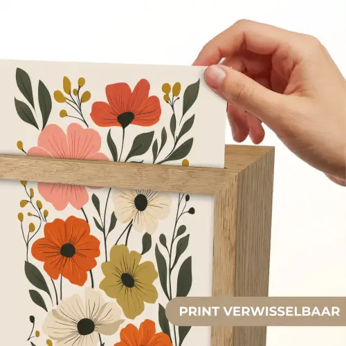 Veldbloemen - Stengels - Blaadjes - Groen Light Box met kabel (Wandlamp) klein -USP_websiteprintNL