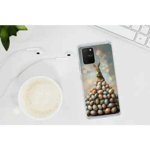 Konijn - Eieren - Kleurrijk Telefoonhoesje Samsung Galaxy S10 Lite klein -oordopS10Lite
