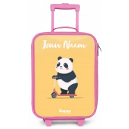 Panda - Step - Geel Kinderkoffer - Roze klein -zz3dotto