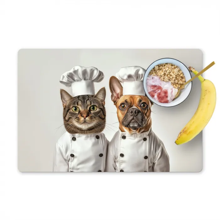 Kat - Hond - Kokskleding Placemat vinyl groot -zzzproduct_Kitchenyeah-website