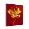 Bloem - Goud - Glazen aluminium wit klein -3d