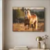 Paard - Bruin - Natuur - Weiland - Dier Textielframe zwart klein -sfeer2