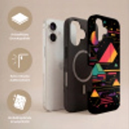Piramides - Cirkels - Neonkleuren - Geometrisch Toughcase MagSafe Apple iPhone 17 klein -USP_Lagen_DE