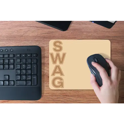 Swag - Bruin - Beige muismat rubber klein -toetsenbord
