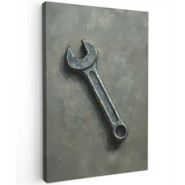 Steeksleutel - Schilderij - Gereedschap - Verf Tuinposter op houten frame 2 cm dik klein -3d