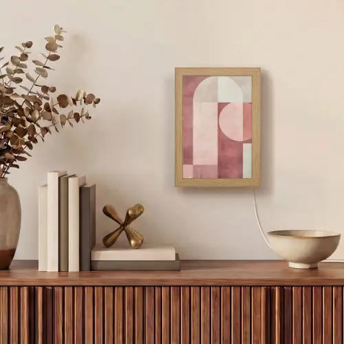 Figuren - Abstract - Roze Light Box met kabel (Tafellamp) klein -sfeer2