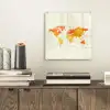 Wereldkaart - Oranje - Kleurrijk plexiglas 5mm klein -sfeer1