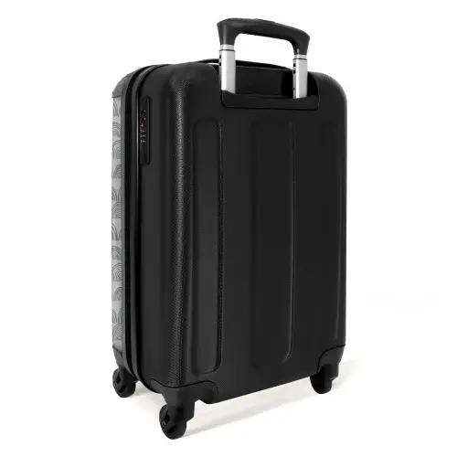 Donkergrijze halve cirkels NBS - Handbagage koffer - Kinderen Unisex middel -achterkant