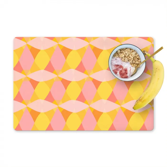 Kleurrijk - Ruitpatroon - Bladvormen Placemat vinyl groot 368 -zzzproduct_Kitchenyeah-website