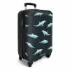 Patronen - Dolfijnen op donker blauwe achterond NBS - Handbagage koffer - Kinderen Unisex middel -productfoto_3d