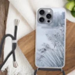 Riet - Bevroren - Winter - Natuur Hoesje iPhone 16 Pro Max met koord klein -sfeer4
