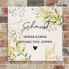 Gele bloemen - Sierlijk Naambord Vierkant klein -sfeer2