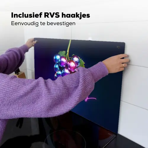 Quote - Neon - Disco - Druiven Inductie beschemer met haakjes klein -ky-ophangen-nl