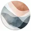Abstract - Golven - Blauw Wandcirkel kunststof plaat 5mm dik klein -3d