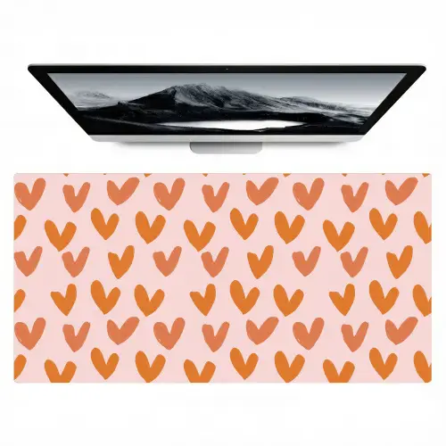 Hartjes - Getekend - Oranje Muismat XXL klein 681 -zzz3d