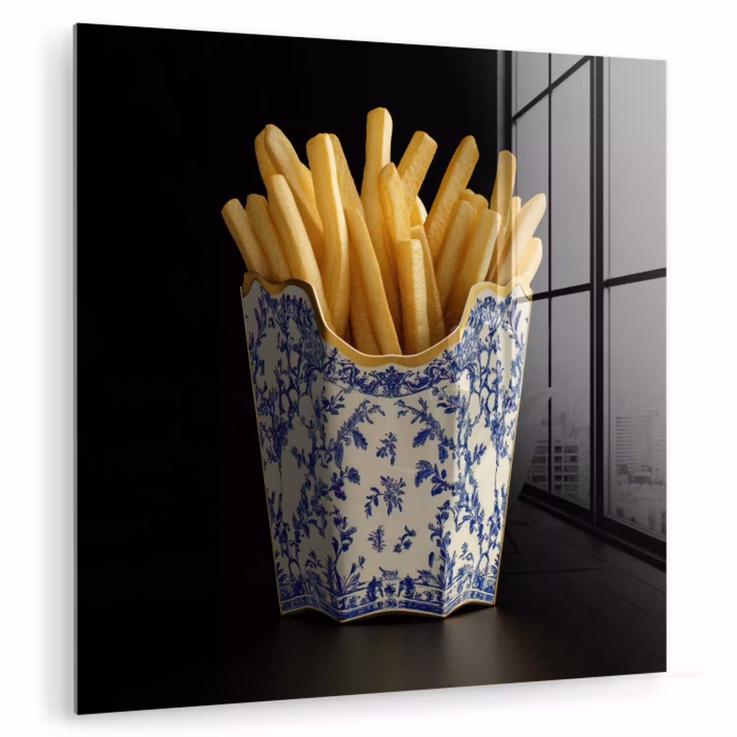 Friet - Porselein - Delfts blauw - Eten plexiglas 5mm klein -zzzproduct_nieuw