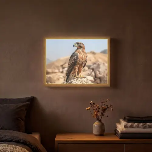 Valk - Vogel - Rots - Macht Light Box met batterij (Wandlamp) middel -sfeer4