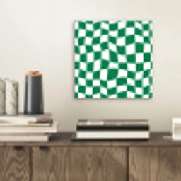 Schaakbord - Golvend - Groen aluminium wit klein 46 -sfeer1