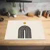 Minimalistisch - Zwarte boog - Gouden cirkel Inductie beschermer vinyl 3mm klein -sfeer5