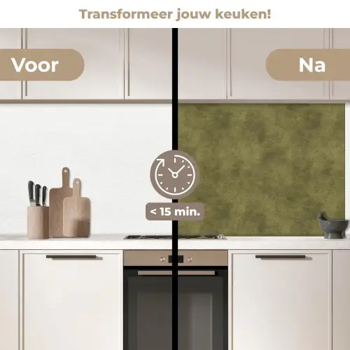 Textuur - Abstract - Groen keuken achterwand 2 middel 871 -voor-na2_NL