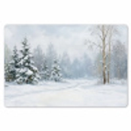 Bospad - Dennen - Sneeuw - Winter - Rustgevend Placemat vinyl groot -zzsfeer1_Kitchenyeah-website